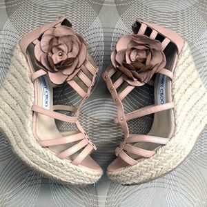 Leather Pulse Flower Embellished Cage Sandal